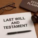 Estate planning terms including wills, trusts, and power of attorney