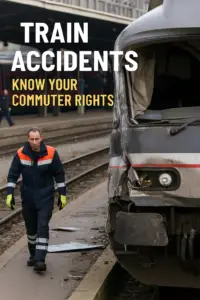 Philadelphia train accident scene showing emergency response near commuter tracks, highlighting commuter safety and legal rights.