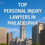Top personal injury lawyers in Philadelphia skyline with City Hall