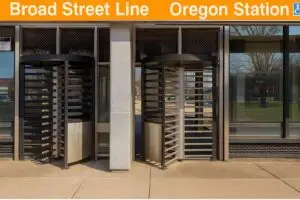 South Philly personal injury attorney subway entrance at Broad Street and Oregon Station