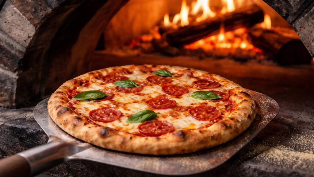 South Philly pizza memories—classic pie sliding into a brick oven