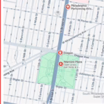 Broad and Oregon Avenue intersection in South Philadelphia near Marconi Plaza