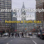 Center City Philadelphia accidents with pedestrian and traffic risks near City Hall intersection