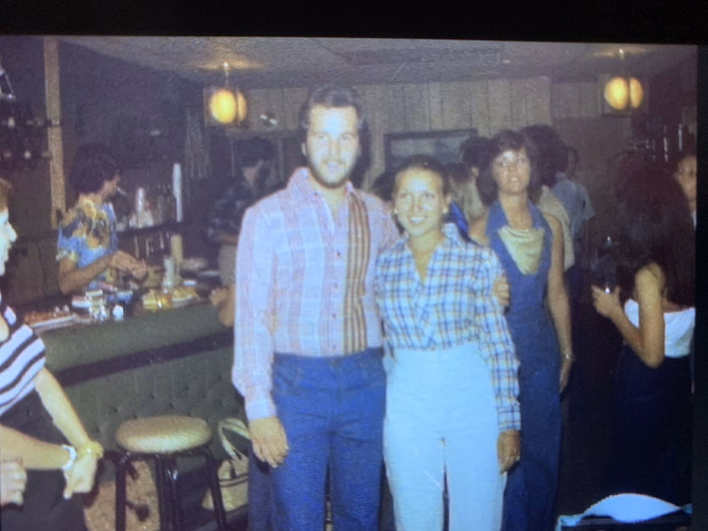 Tom and his future wife, Betty, celebrating his 21st birthday on the second floor of the former 1512 Lounge on Shunk Street in South Philadelphia in 1977, surrounded by friends and neighborhood residents.