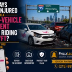 Multi-vehicle accident involving a Lyft vehicle near I-95 in Philadelphia, illustrating who may pay when a Lyft passenger is injured.