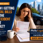 Woman reviewing hospital bills after a Pennsylvania car accident that wasn’t her fault