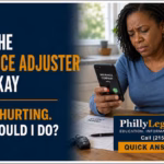 Black woman holding her lower back while receiving an insurance company call after a car accident.