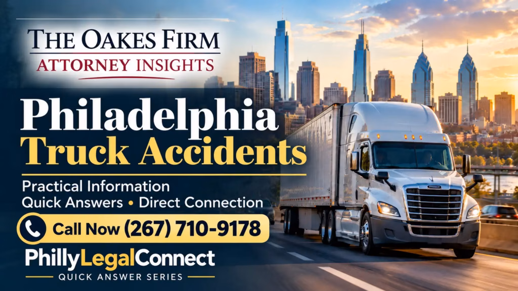 Philadelphia truck accident attorney insights with The Oakes Firm Attorney Insights and PhillyLegalConnect Quick Answer Series